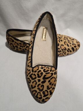 Birdies Starling Leopard Print Calf Hair Loafers
